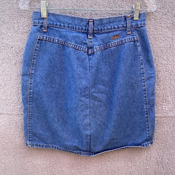 Vintage chic Denim Pleated Jean Skirt Sz 10 Small - Picture 4 of 12